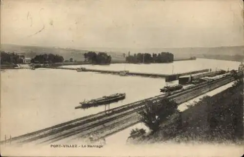 Ak Port Villez Yvelines Frankreich, Barrage