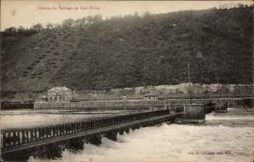 Ak Port Villez Yvelines Frankreich, Chutes du Barrage