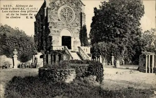 Ak Magny les Hameaux Yvelines, Abtei Port-Royal des Champs, Ruines des piliers