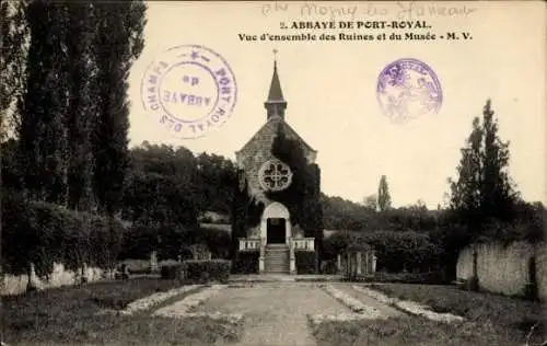 Ak Magny les Hameaux Yvelines, Abtei Port-Royal des Champs, Vue d'ensemble des Ruines et du Musee