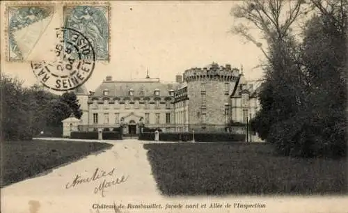 Ak Rambouillet Yvelines, Schloss, Nordseite, Allee de l'Inspection