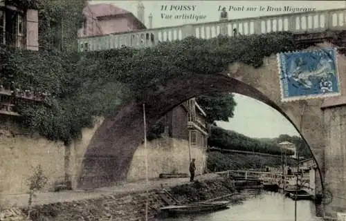 Ak Poissy Yvelines, Pont sur le Bras Migneaux