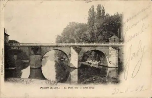 Ak Poissy Yvelines, Le Pont sur le petit bras