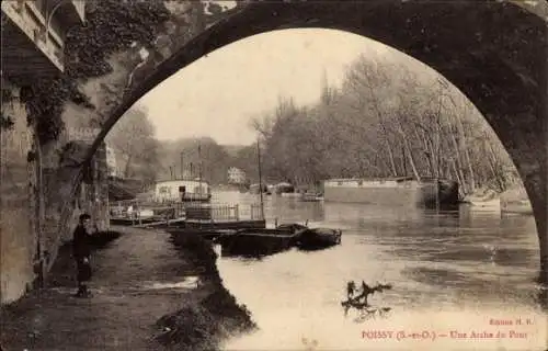 Ak Poissy Yvelines, Une Arche du Pont