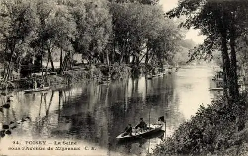 Ak Poissy Yvelines, La Seine sous l'Avenue de Migneaux