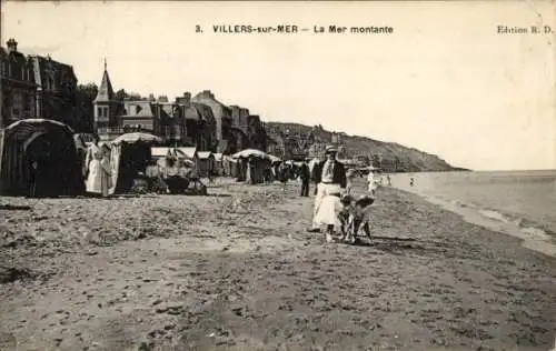 Ak Villers sur Mer Calvados, Mer montante