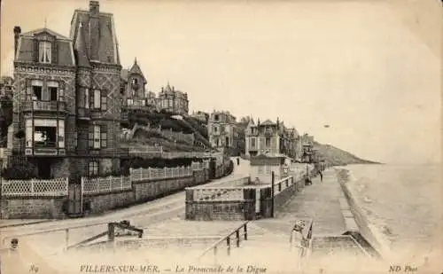 Ak Villers sur Mer Calvados, Promenade de la Digue