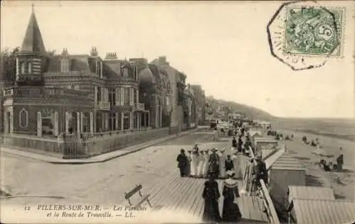 Ak Villers sur Mer Calvados, Planches, Route de Trouville