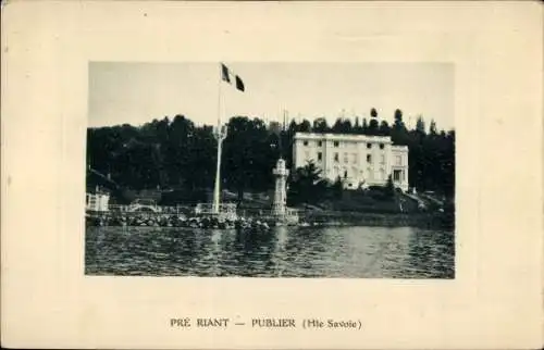 Passepartout Ak Publier Haute-Savoie, Gebäude, Flagge