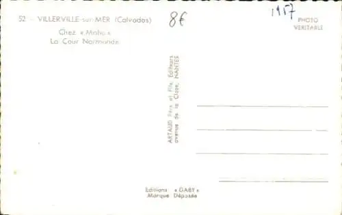 Ak Villerville Calvados, Chez Mahu La Cour Normande