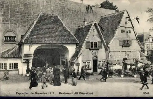 Ak Brüssel Brüssel, Weltausstellung 1910, Restaurant Alt Düsseldorf