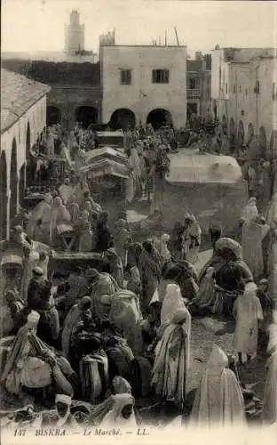 Ak Biskra Algerien, Der Markt