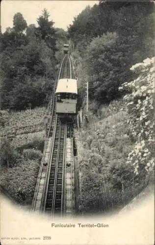 Ak Glion Montreux Kanton Waadt, Chemin de Fer de Territet Glion, Funiculaire, Standseilbahn