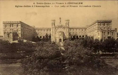 Ak Jerusalem Israel, Notre Dame de France, Kirche Mariä Himmelfahrt