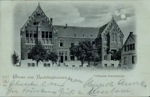 Mondschein Ak Recklinghausen im Ruhrgebiet, Collegium Josephinum