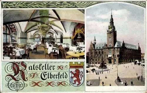 Ak Elberfeld Wuppertal, Rathaus, Ratskeller