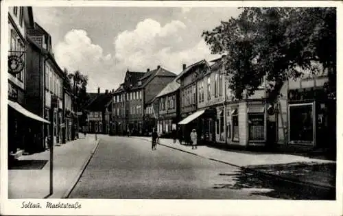 Ak Soltau Lüneburger Heide Niedersachsen, Marktstraße, Geschäfte