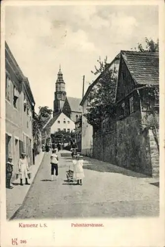 Ak Kamenz in Sachsen, Pulsnitzer Straße, Anwohner