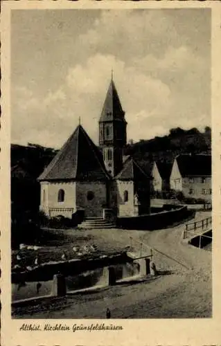 Ak Grünsfeldhausen Grünsfeld in Baden, Kirche