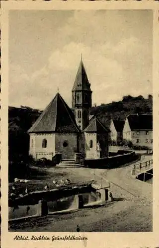 Ak Grünsfeldhausen Grünsfeld in Baden, Kirche