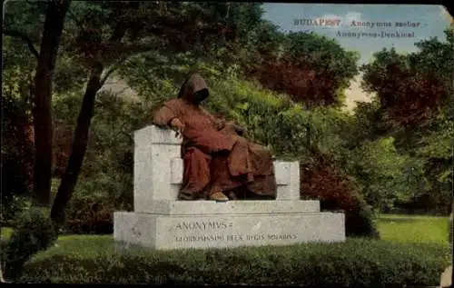 Ak Budapest Ungarn, Anonymus-Denkmal