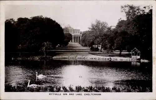 Ak Cheltenham Gloucestershire England, Pittville Spa und Lake