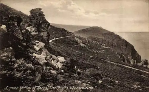 Ak Lynton Devon England, Tal der Felsen Der Teufelskäsewring