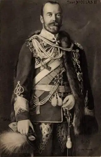 Ak Zar Nikolaus II von Russland, Portrait in Uniform, Orden, Abzeichen