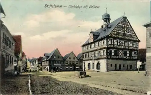 Ak Bad Staffelstein am Main Oberfranken, Marktplatz, Rathaus