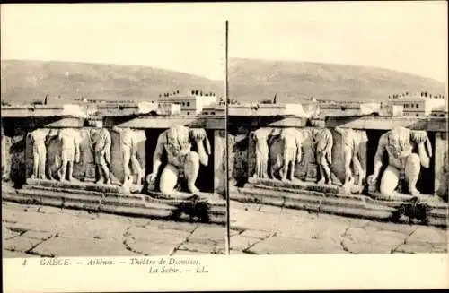 Stereo Ak Athen Griechenland, Theater des Dyonisos, Szene