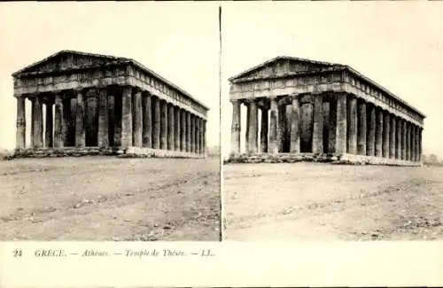 Stereo Ak Athen Griechenland, Tempel des Theseus