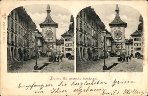 Stereo Ak Bern Stadt Schweiz, Uhrenturm