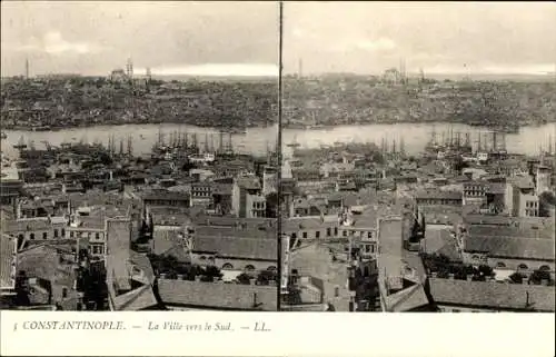 Stereo Ak Konstantinopel Istanbul Türkei, Panorama nach Süden