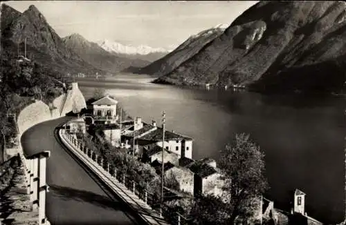 Ak Gandria Lago di Lugano Tessin Schweiz, Teilansicht, Straßenpartie