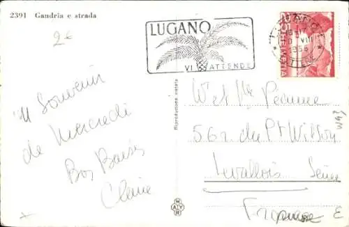 Ak Gandria Lago di Lugano Tessin Schweiz, Teilansicht, Straßenpartie