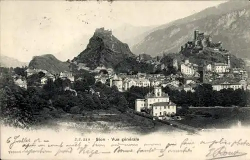 Ak Sion Sitten Kanton Wallis, Vue generale, Ortsansicht