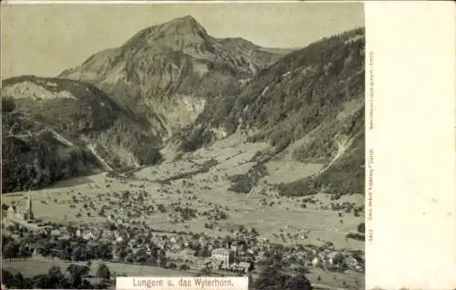 Ak Lungern Kanton Obwalden, Gesamtansicht, Wylerhorn