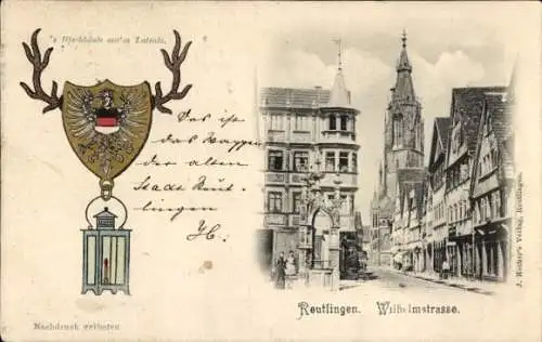 Wappen Ak Reutlingen in Württemberg, Wilhelmstraße