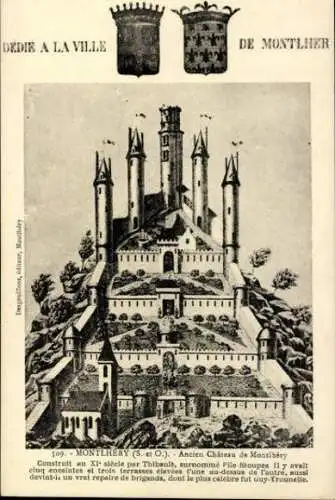 Set von 43 Ak Montlhéry Essonne, verschiedene Ansichten