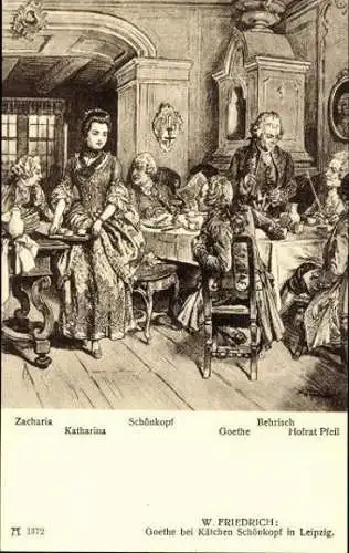 Aus Gothes Leben 12 Zeichnungen von Woldemar Friedrich  261  Serie 108 Nr. 1371-82, Ackermann's