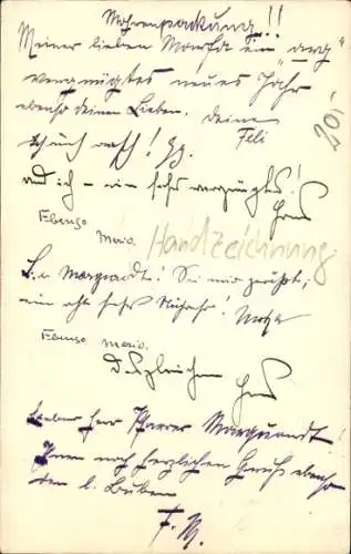 Handgemalt Ak Mann mit Afrikanern in der Hand, Karikatur Kaiser Franz Joseph I. ?