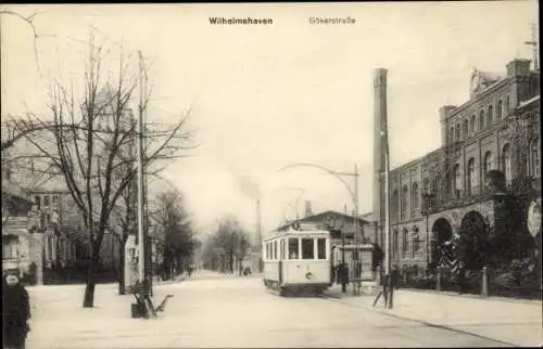 Ak Wilhelmshaven in Niedersachsen, Gökerstraße, Straßenbahn