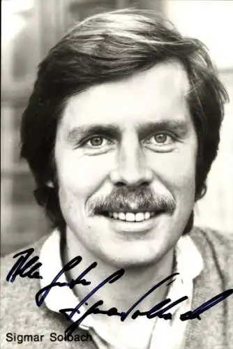 Ak Schauspieler Sigmar Solbach, Portrait, Autogram