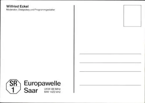 Ak Moderator und DJ un Programmgestalter Wilfried Eckel, Portrait, Autogramm