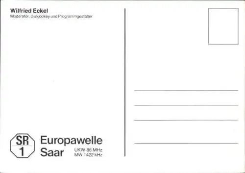 Ak Moderator und DJ un Programmgestalter Wilfried Eckel, Portrait, Autogramm