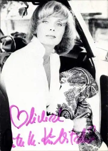 Foto Schauspielerin Ruth-Maria Kubitschek, Portrait, Autogramm, Auto