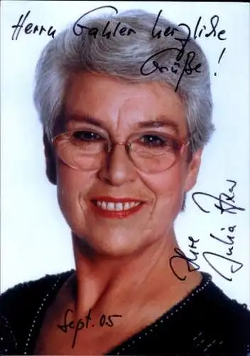 Ak Schauspielerin und Sängerin Julia Axen, Portrait, Autogramm