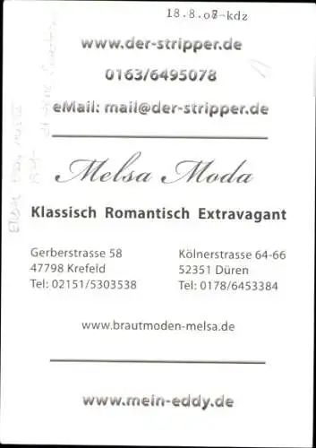 Ak Stripper Eddy, Portrait, Big Brother, Autogramm