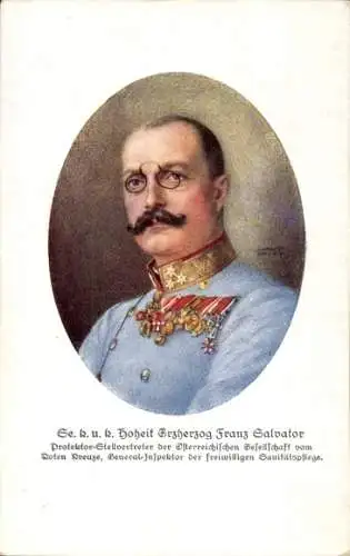 Künstler Ak Erzherzog Franz Salvator von Österreich Toskana, Portrait