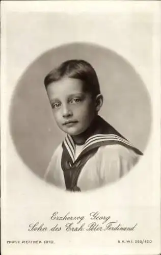 Passepartout Ak Erzherzog Georg, Sohn des Erzh. Peter Ferdinand, BKWI 888 120